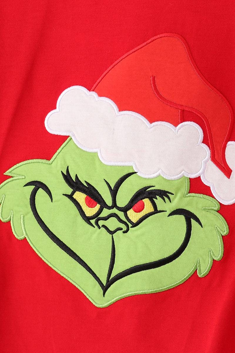 Grinch Pajama Set, Festive Cotton Blend Adult Loungewear
