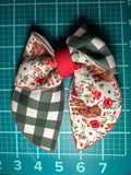 Farmhouse Christmas Sailor Neoprene Hair bow