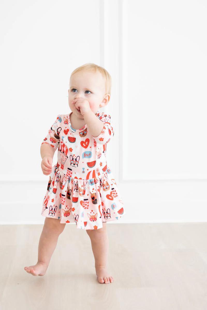 Puppy Love 3/4 Sleeve Twirl Bodysuit