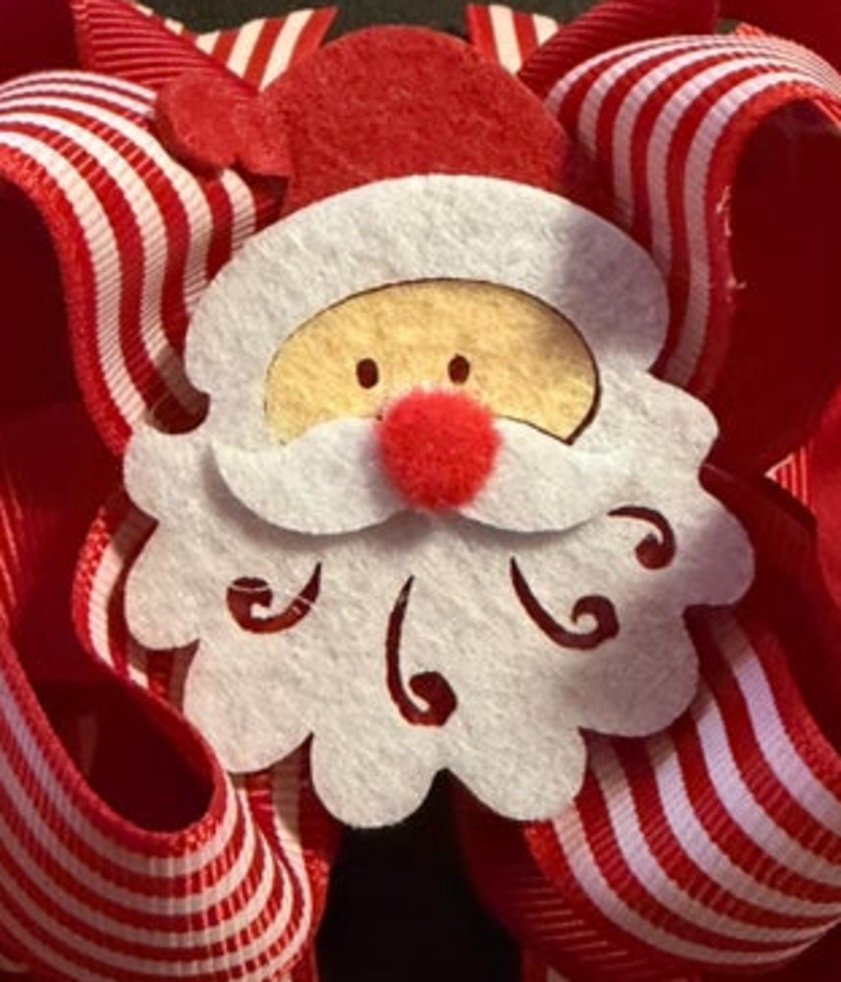 Handmade Christmas Santa Hair Bow for Girls and Toddlers