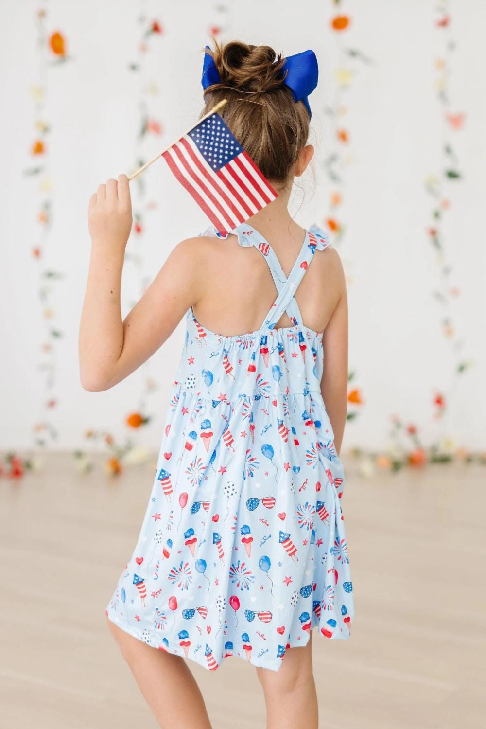 Mer-Made in USA Ruffle Cross Back Dress