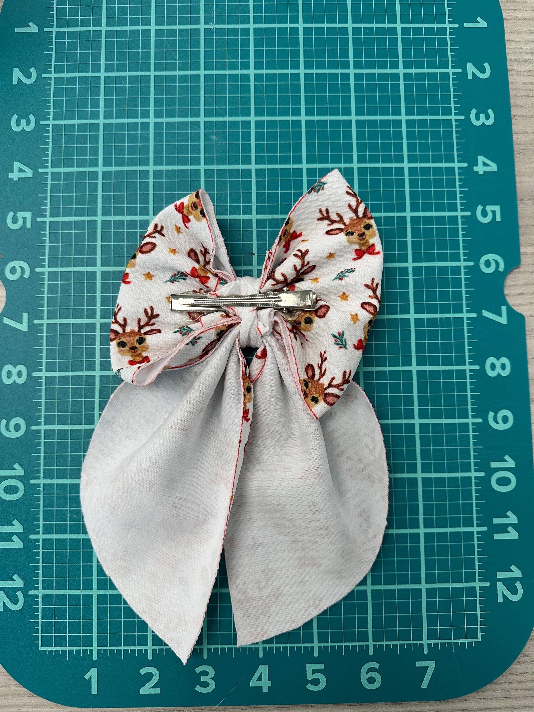 Vintage Christmas Flowy Sailor Fabric Hair Bows