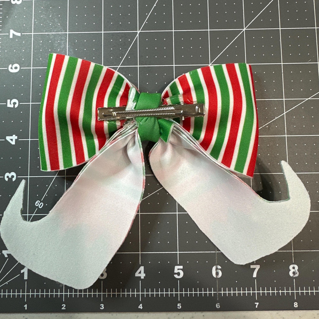 Elf Stockings Layered Neoprene Hair Bows