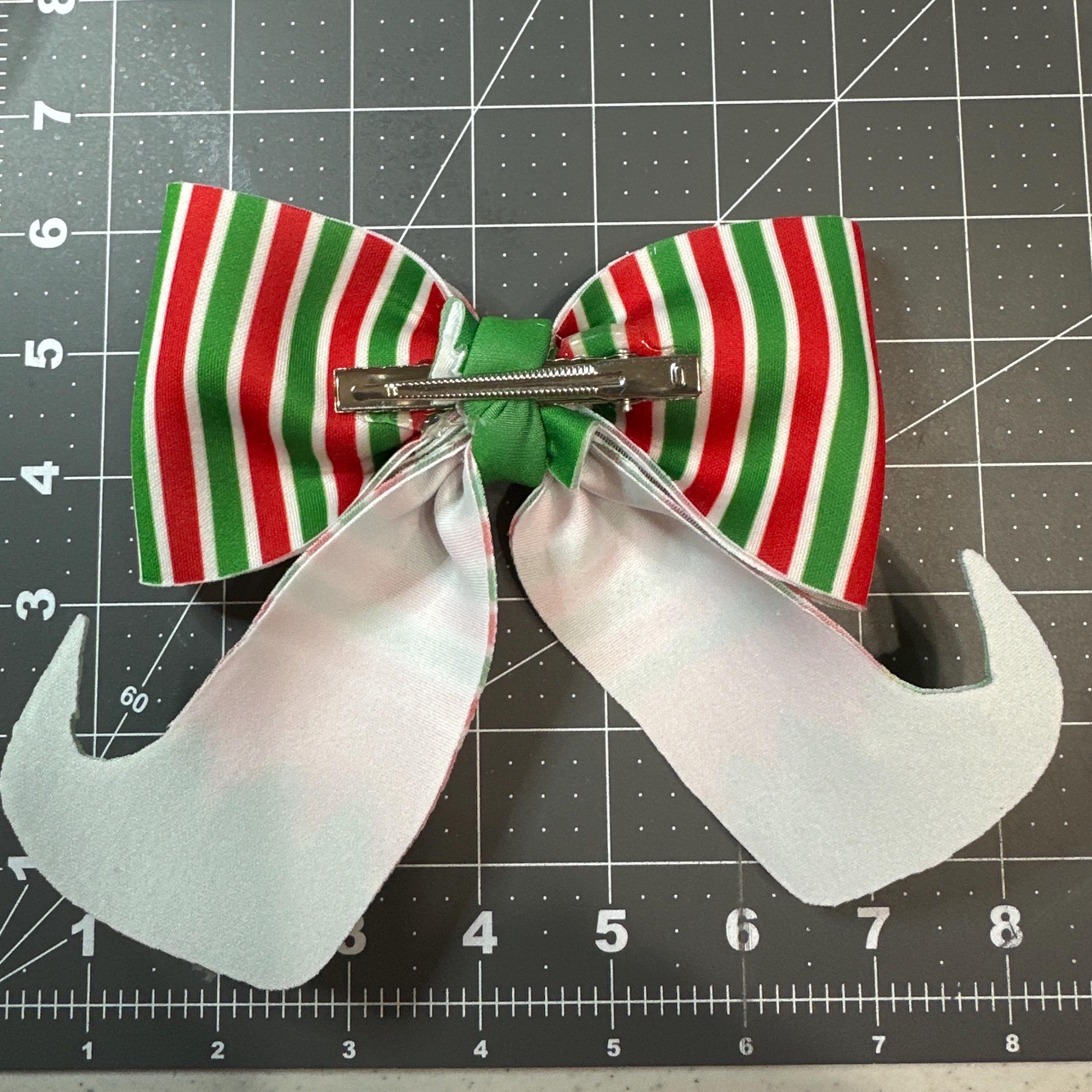 Elf Stockings Layered Neoprene Hair Bows