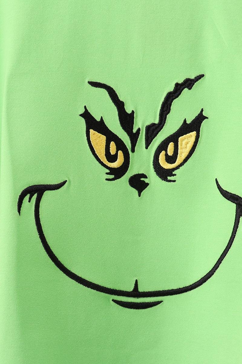 Grinch Pajama Set, Festive Cotton Blend Adult Loungewear