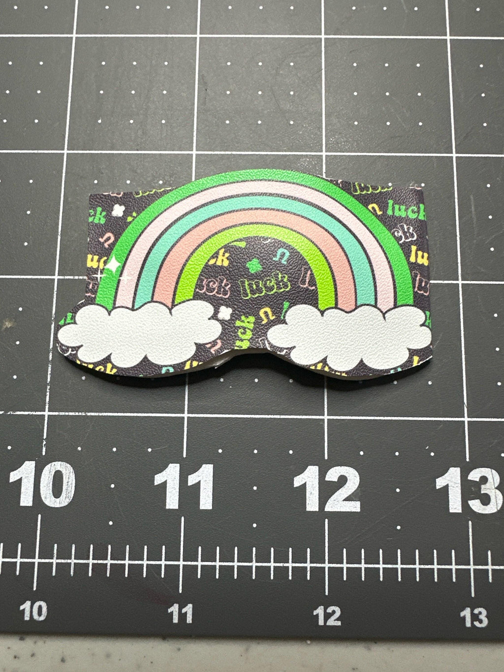 St. Patrick's Day Faux Leather Barrette, Lucky Charms