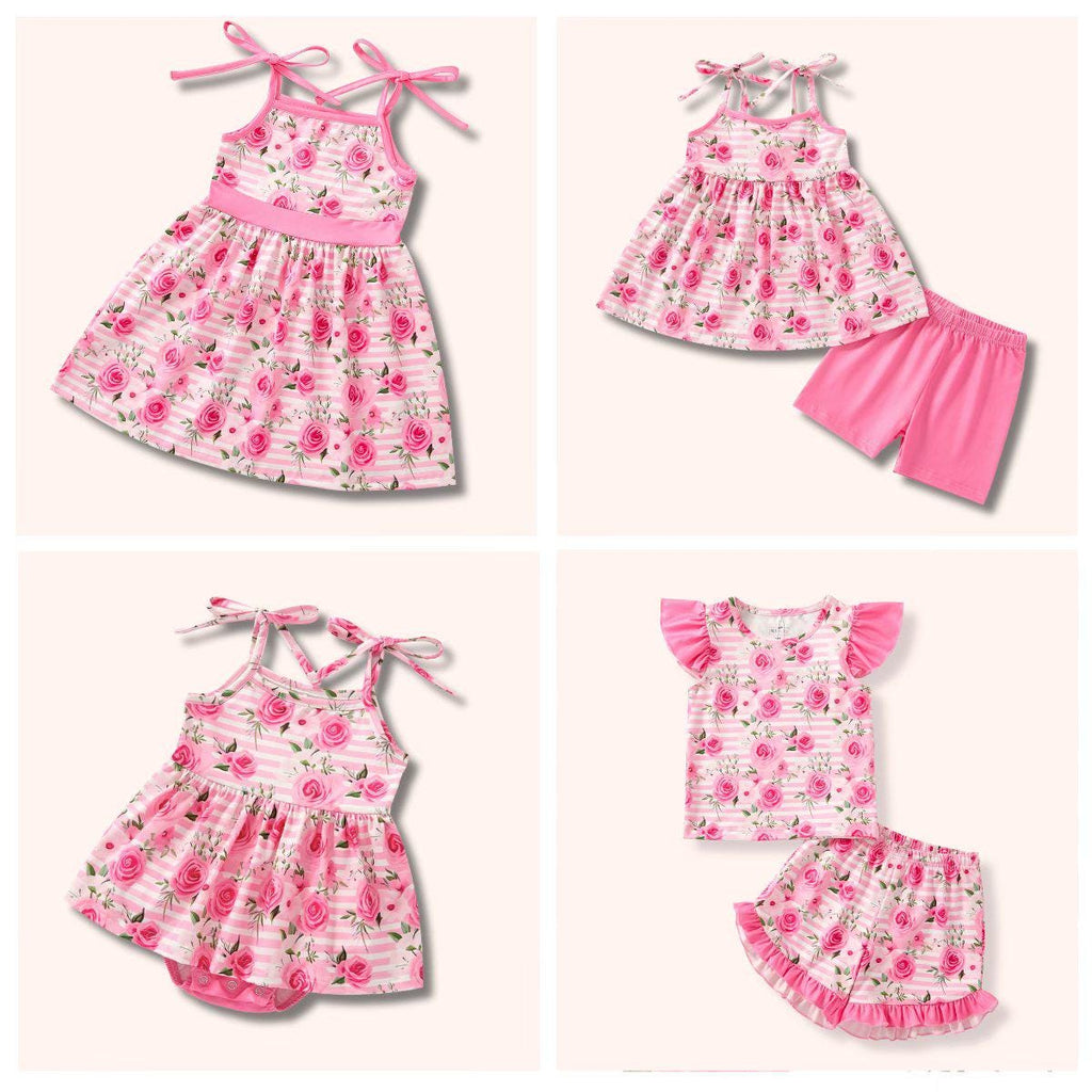 Pink Posies - Shorts Set