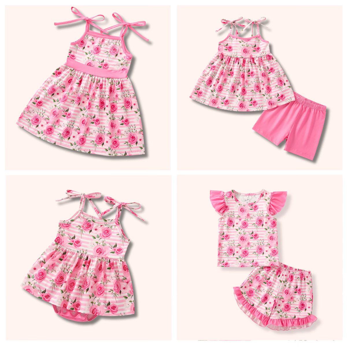 Pink Posies - Shorts Set