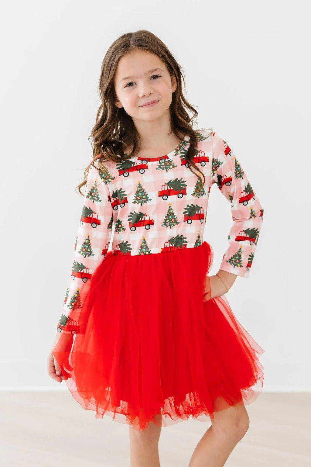 Christmas Tree Farm Long Sleeve Tutu dress