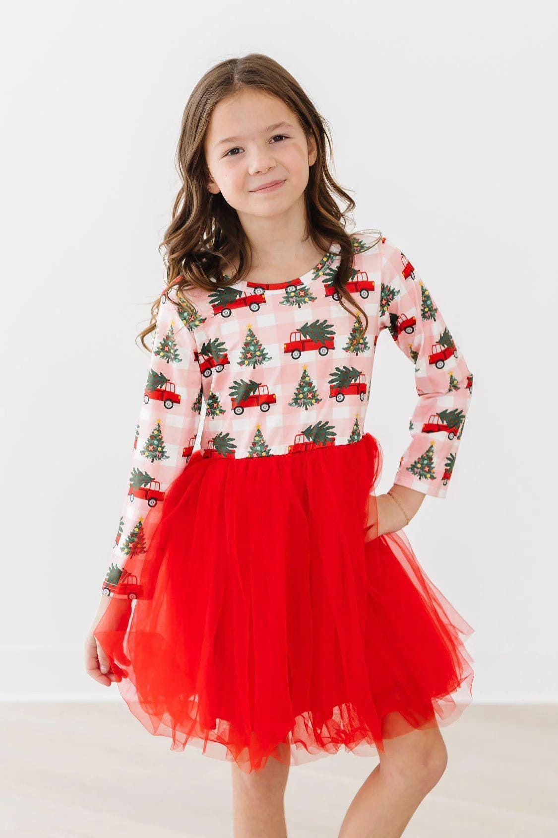 Christmas Tree Farm Long Sleeve Tutu dress