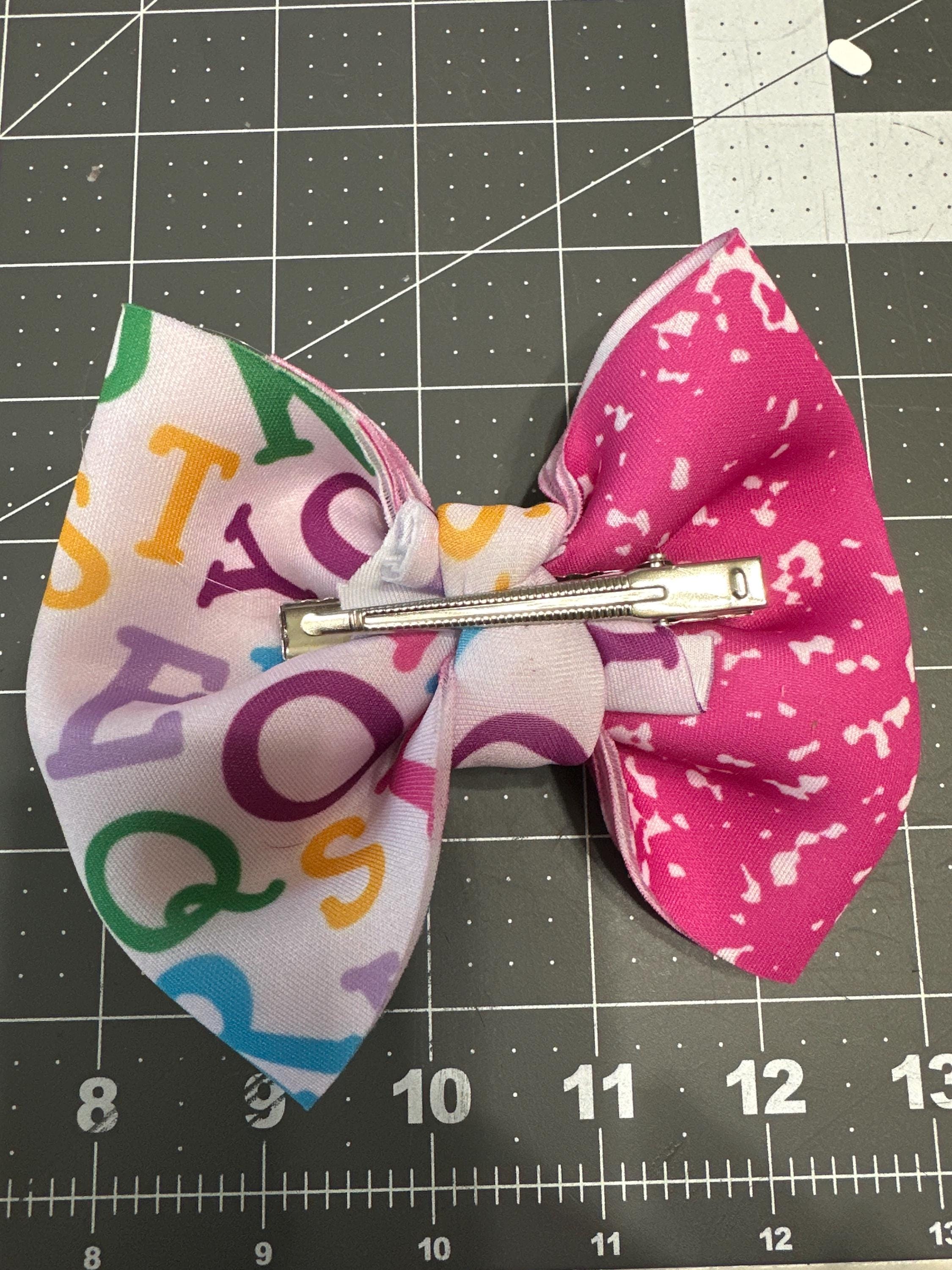 Alphabet Pinch Fabric Hair bow