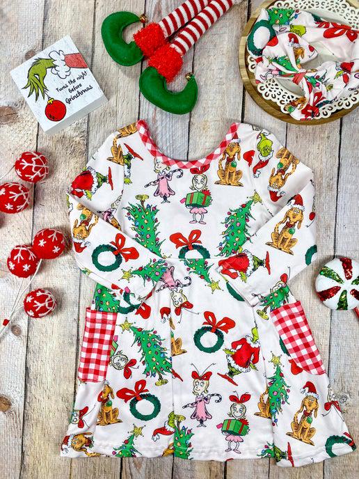It's Grinchmas Time Twirl Dress
