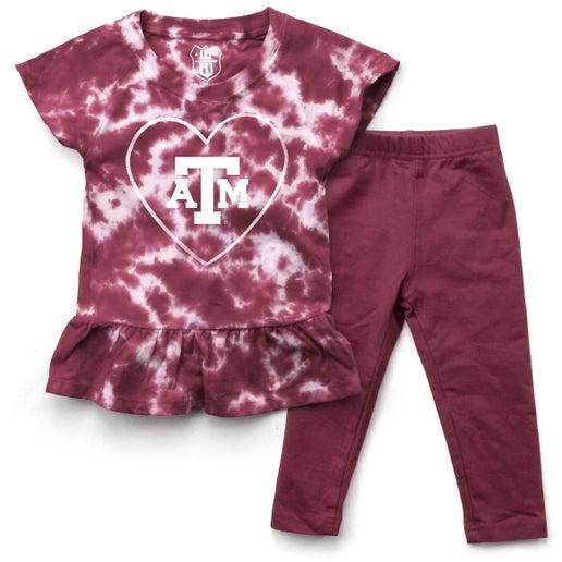 Texas A&M Aggies Infant Tie Dye Flutter Sleeve Set
