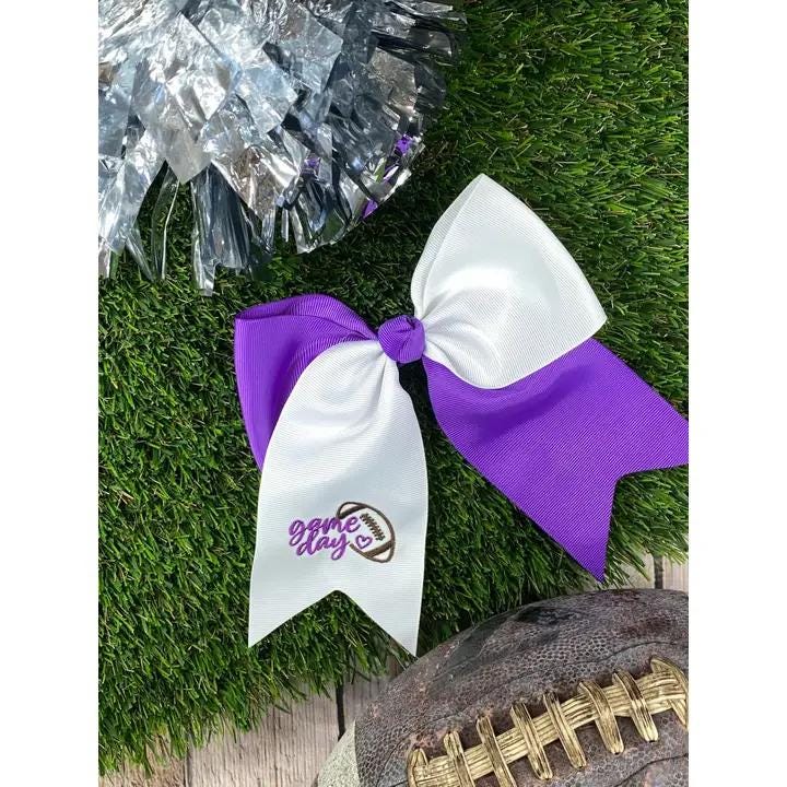 Game Day Embroidered Cheer Bows
