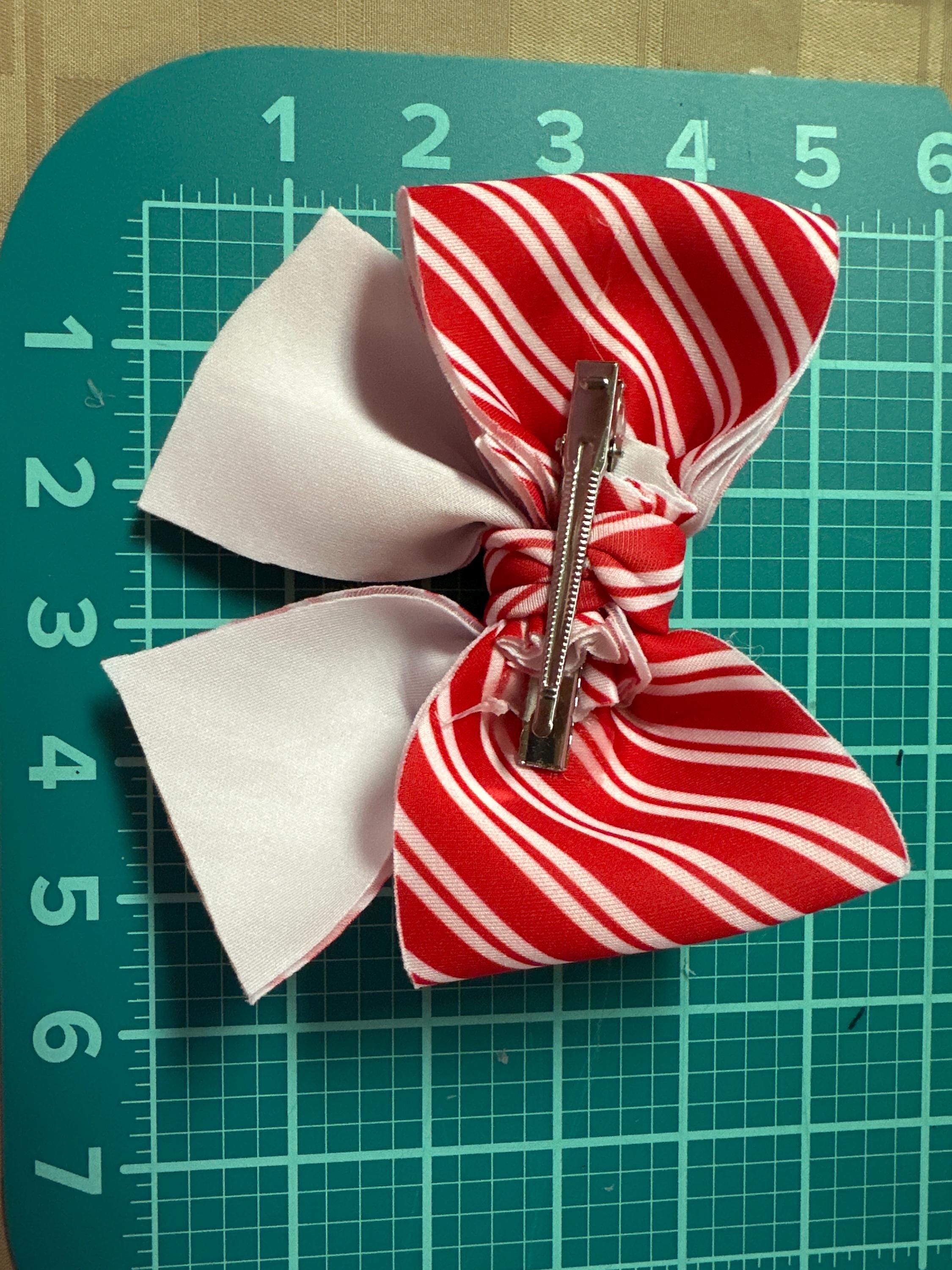 Candy Canes & Stripes Layered Neoprene Hair Bows