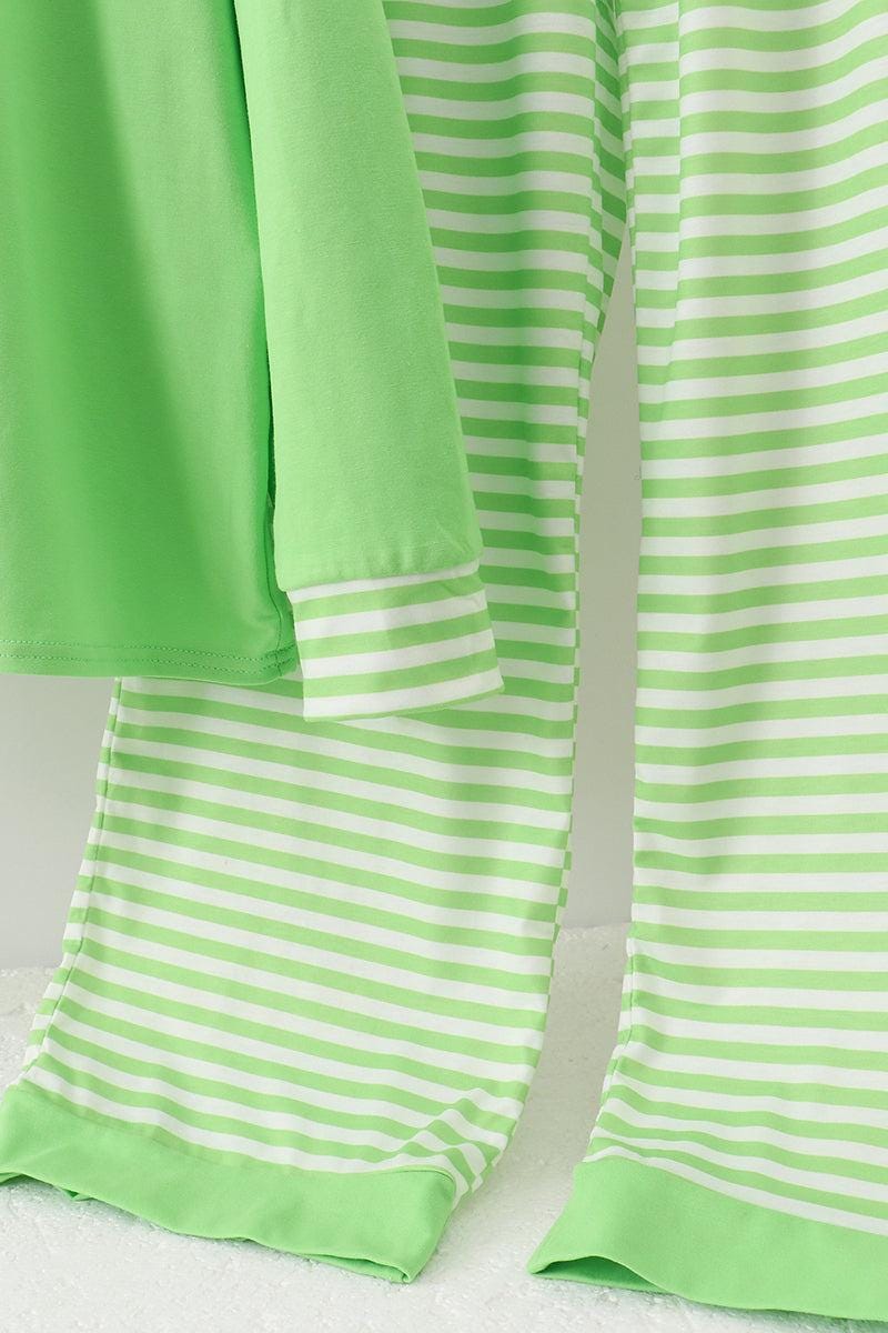 Grinch Pajama Set, Festive Cotton Blend Adult Loungewear