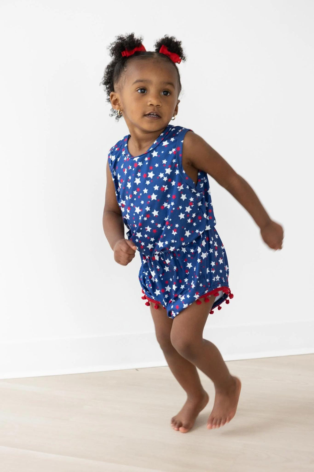 Star Bright Pom Pom Romper