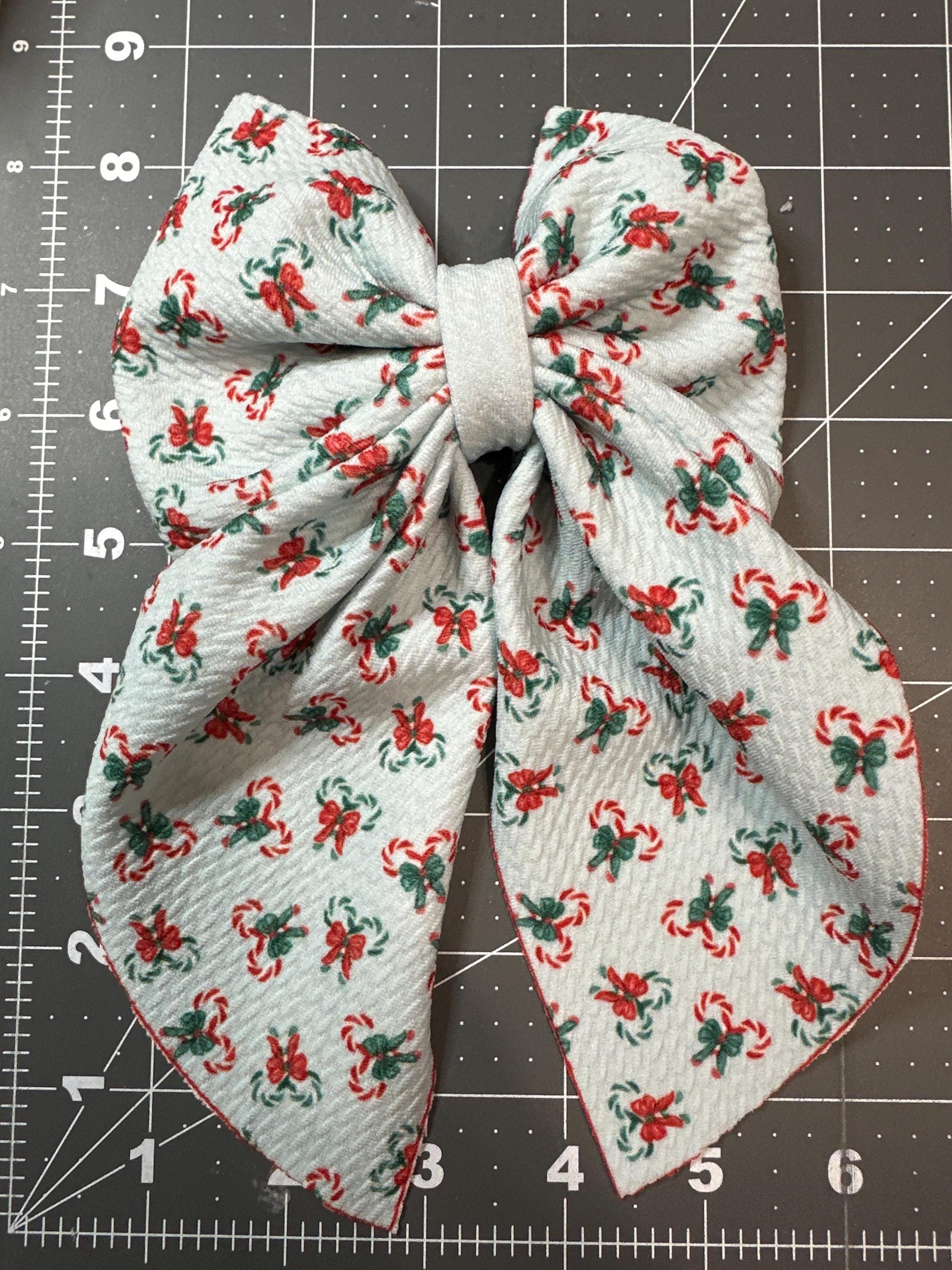 Girly Christmas Flowy Sailor Fabric Hair Bows