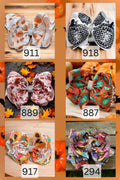 6.5" Halloween double layer printed hair bows
