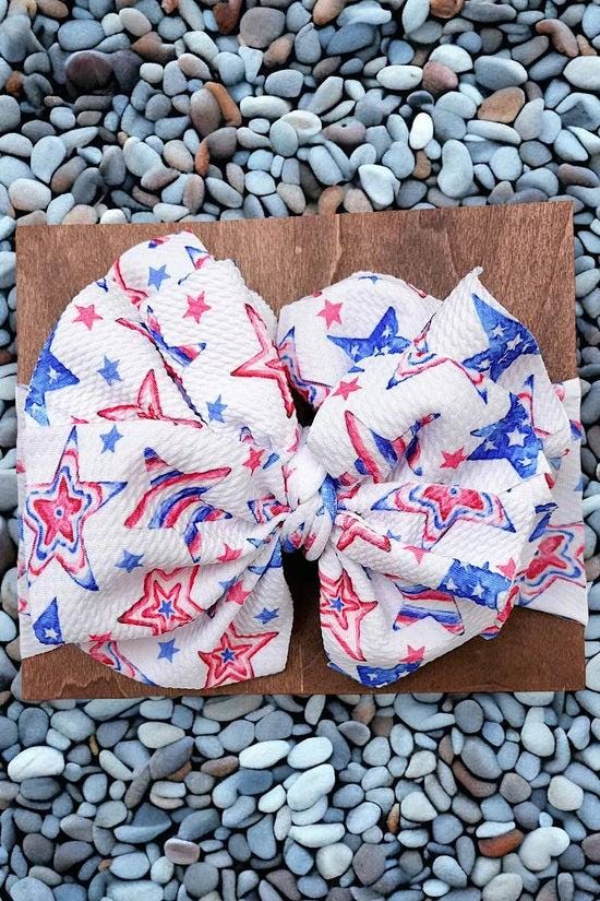 Big Tassel Patriotic Printed Fashion Headband for Kids