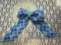 Watercolor Mermaid Scales Long Tails Hair bow