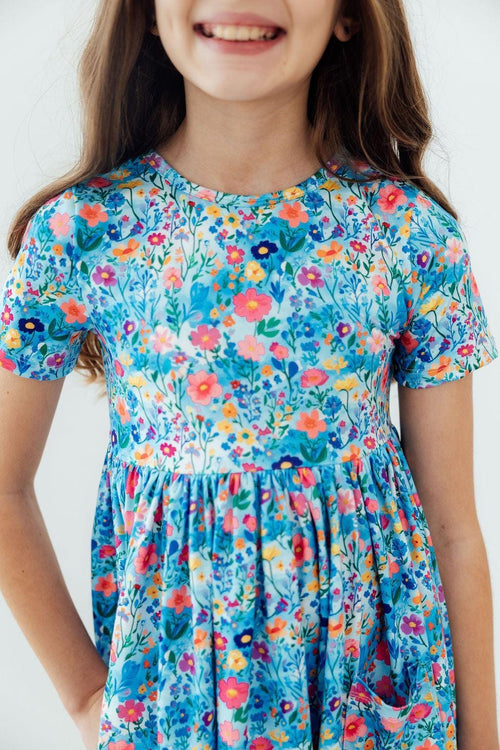 Blooming in Wonderland Short Sleeve Pocket Twirl Dress