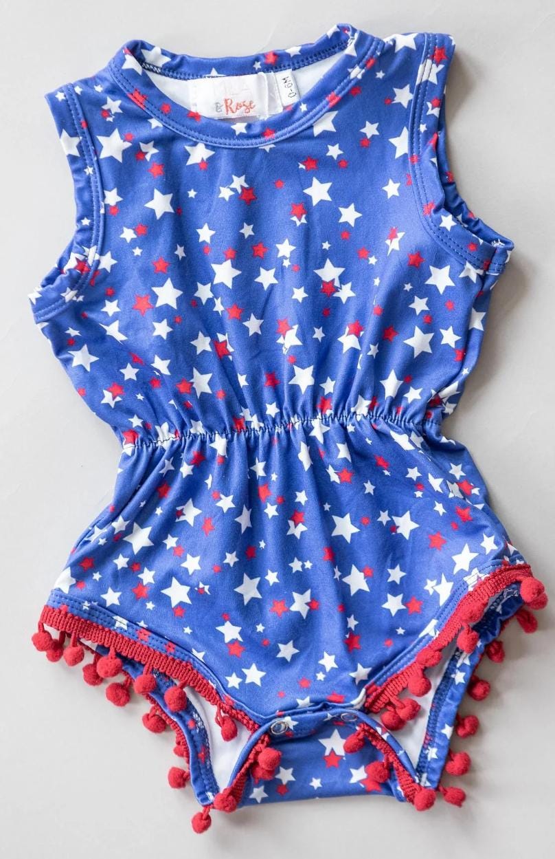 Star Bright Pom Pom Romper