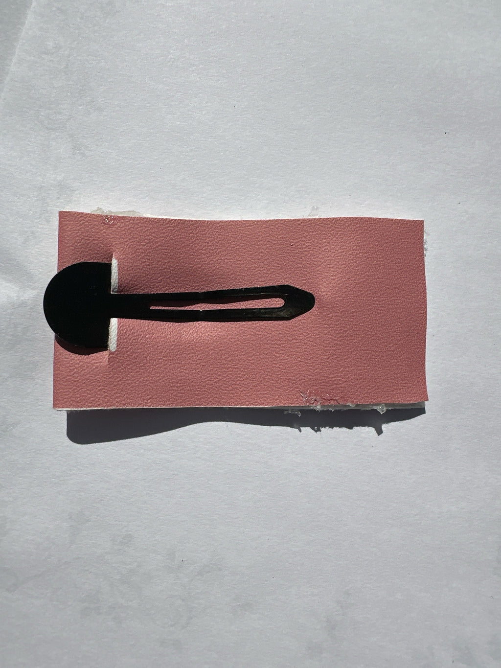 Pink Champagne Faux Leather Hair Clip