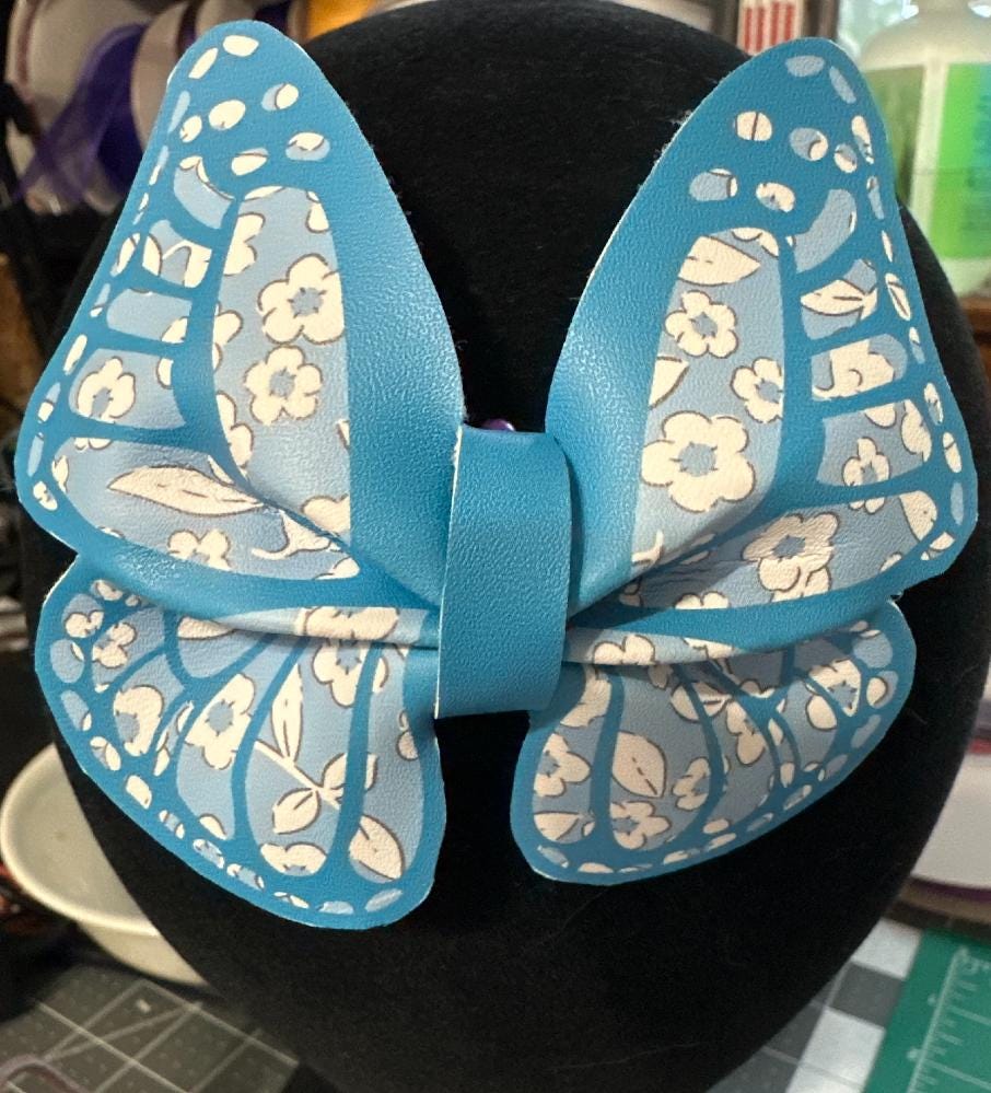 Colorful Butterfly Faux Leather Hair bows