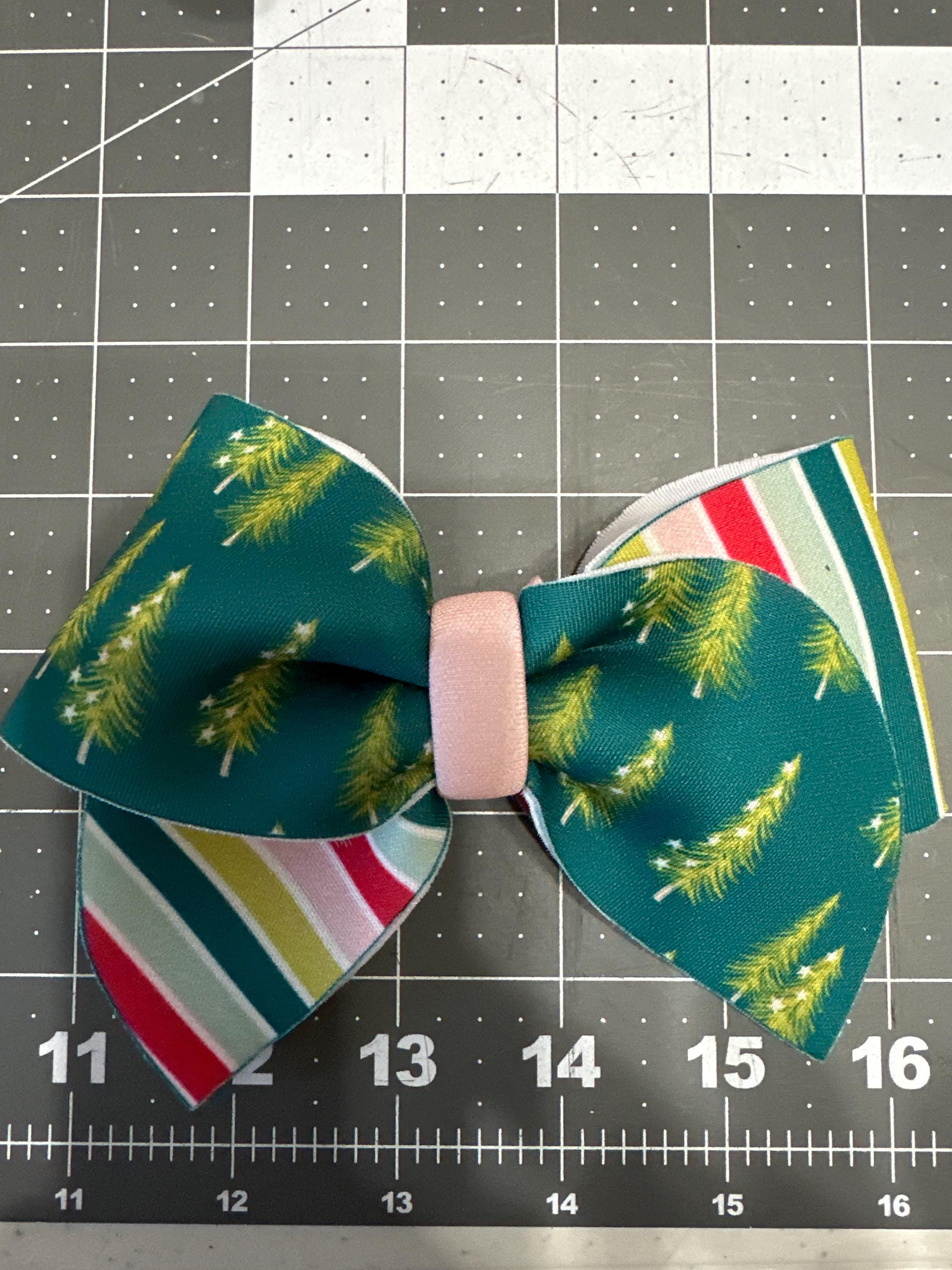 Reindeer Forest Stripes Sailor Neoprene Hair Bows