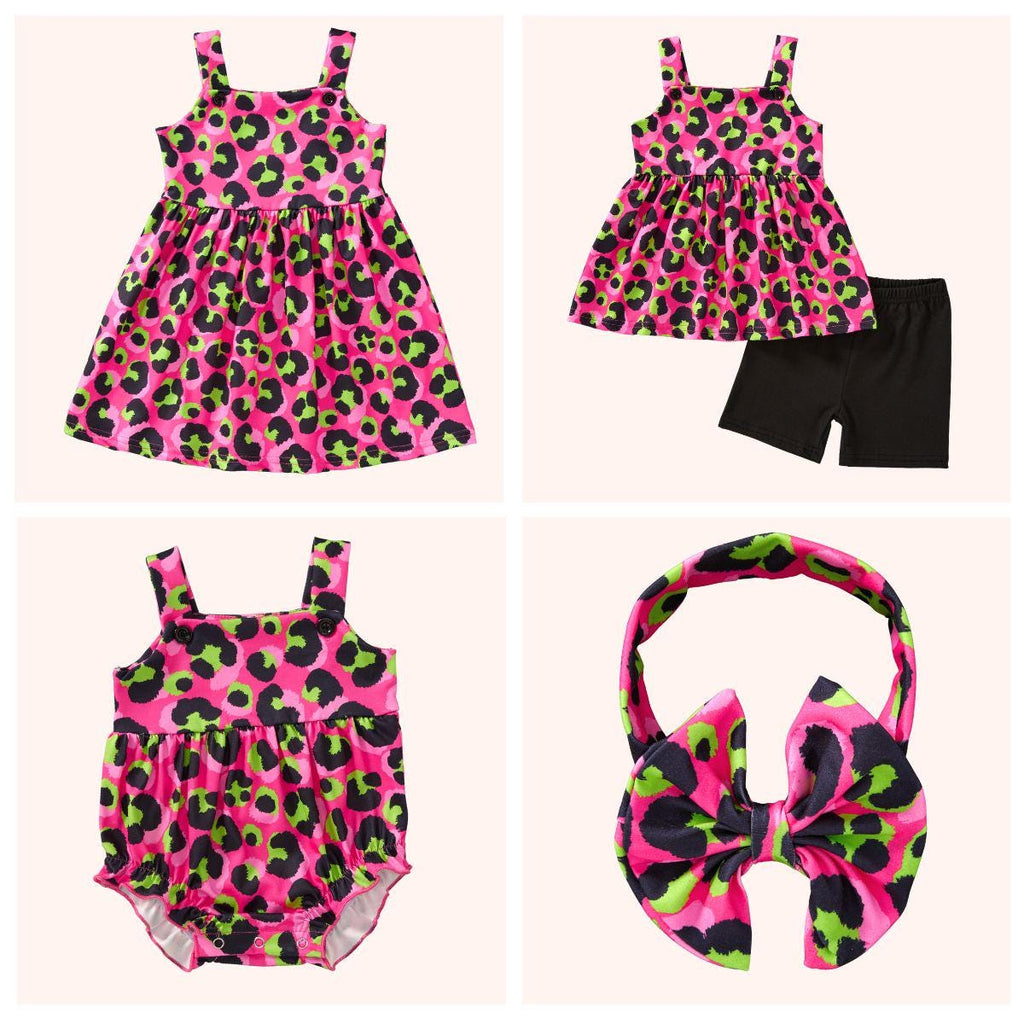 Neon Leopard 2 piece shorts outfits