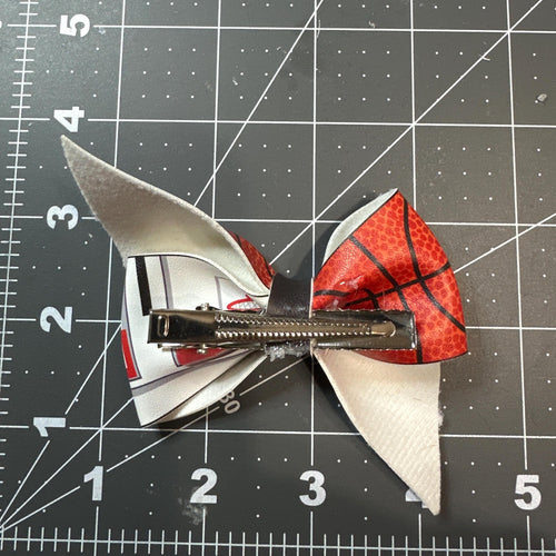 Basketball Faux Leather Hair Bows