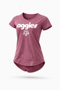 Texas A&M Aggies Youth Girls Burnout High Low Tee
