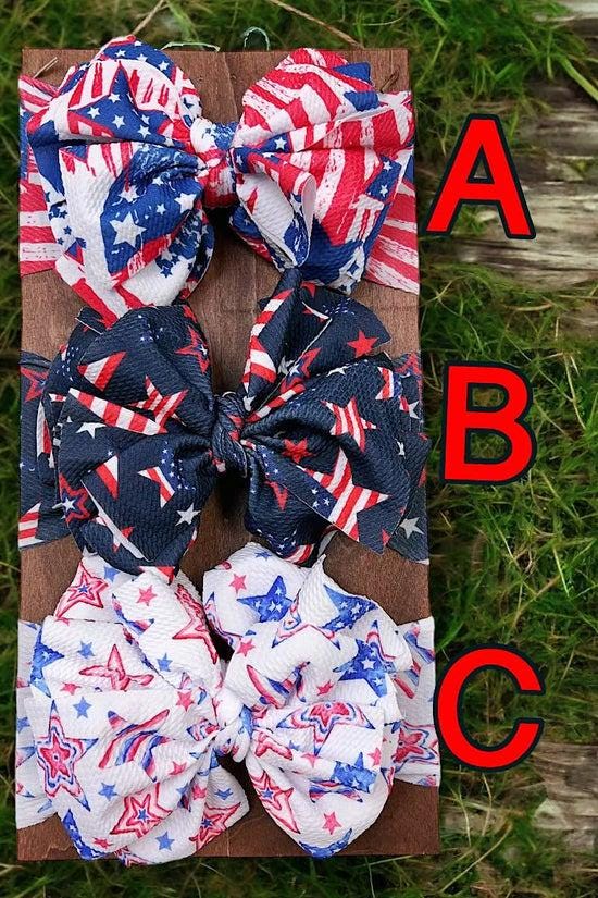 Big Tassel Patriotic Printed Fashion Headband for Kids