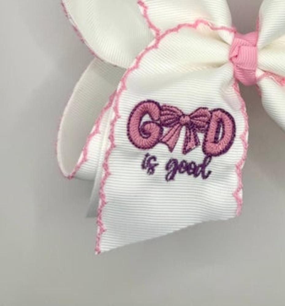 God is Good Moonstitch Bow