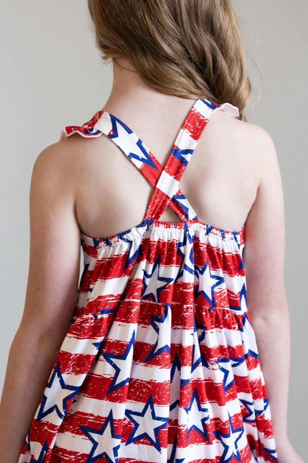 Mer-Made in USA Ruffle Cross Back Dress