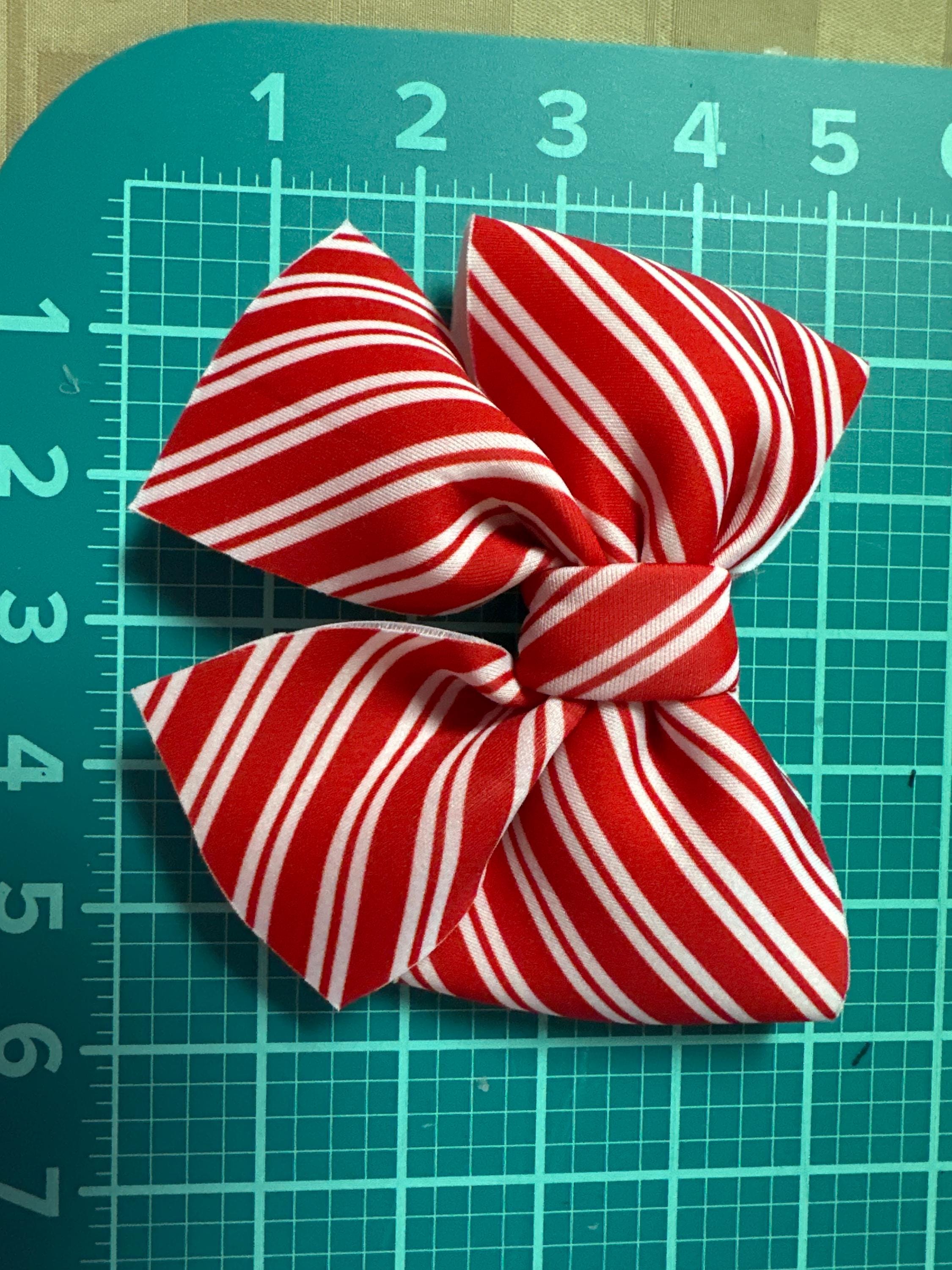 Candy Canes & Stripes Layered Neoprene Hair Bows