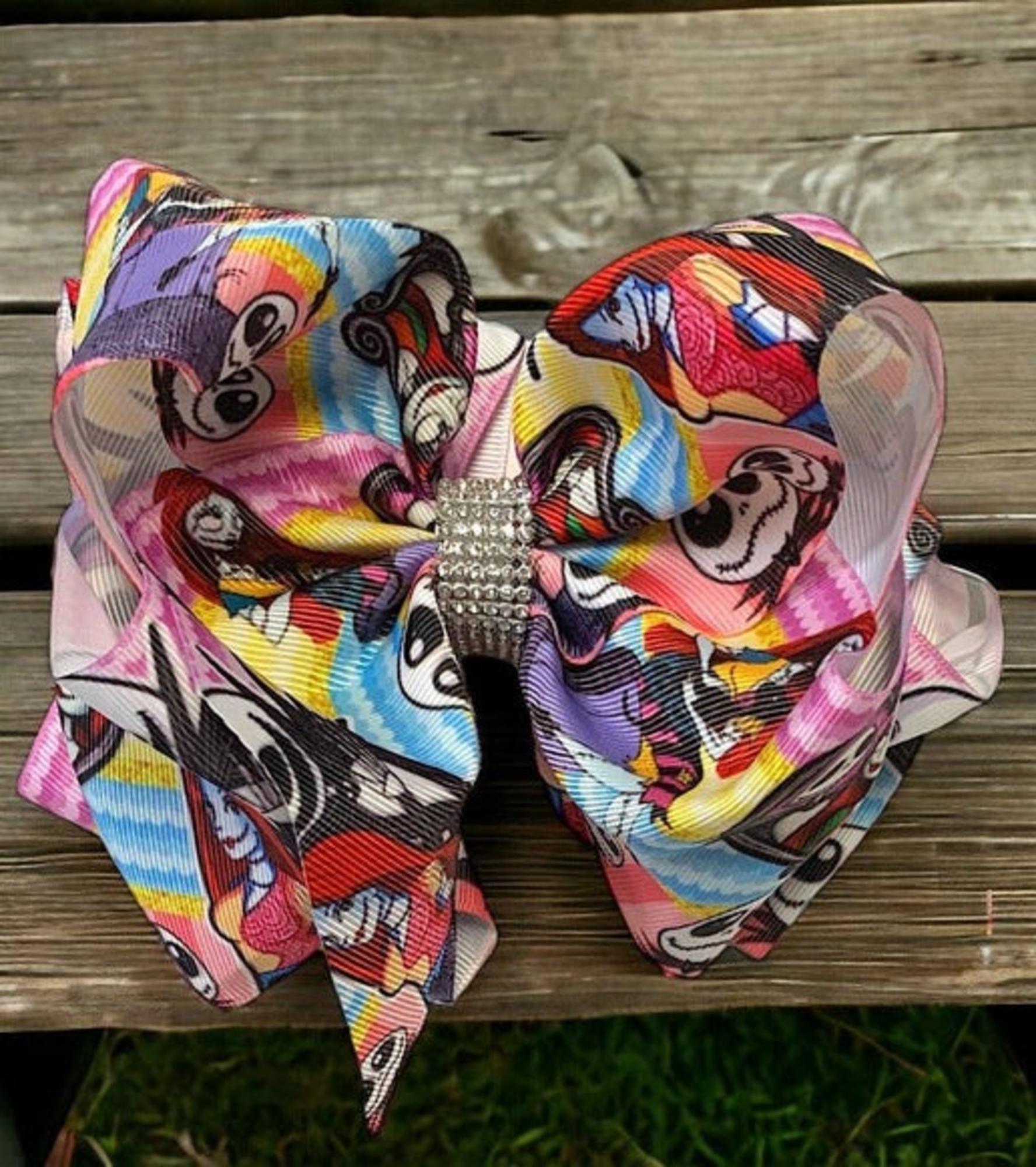 6.5" Halloween double layer printed hair bows