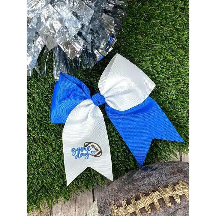 Game Day Embroidered Cheer Bows