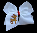 Reindeer Embroidered Hair Bow