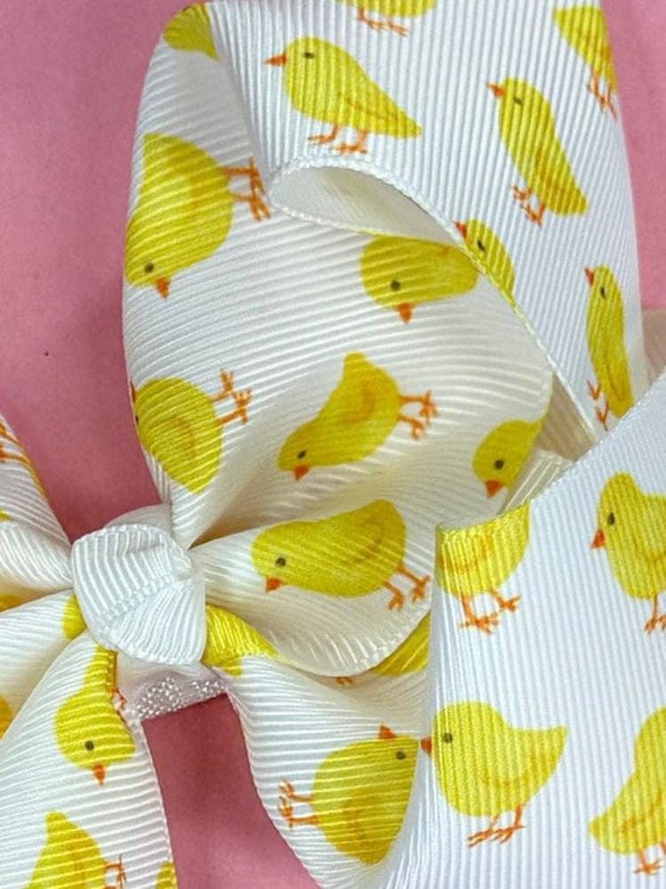 Easter Chicks Grosgrain Bow Headband