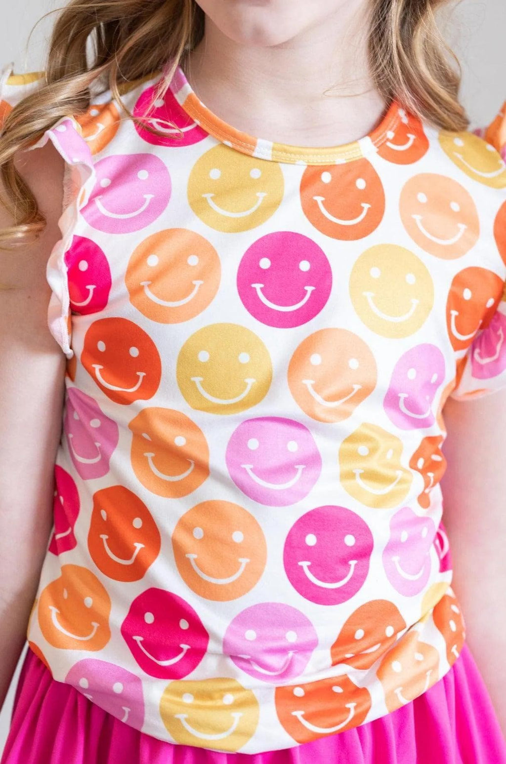 Don't Worry, Be Hippy Short Sleeve Ruffle Tee