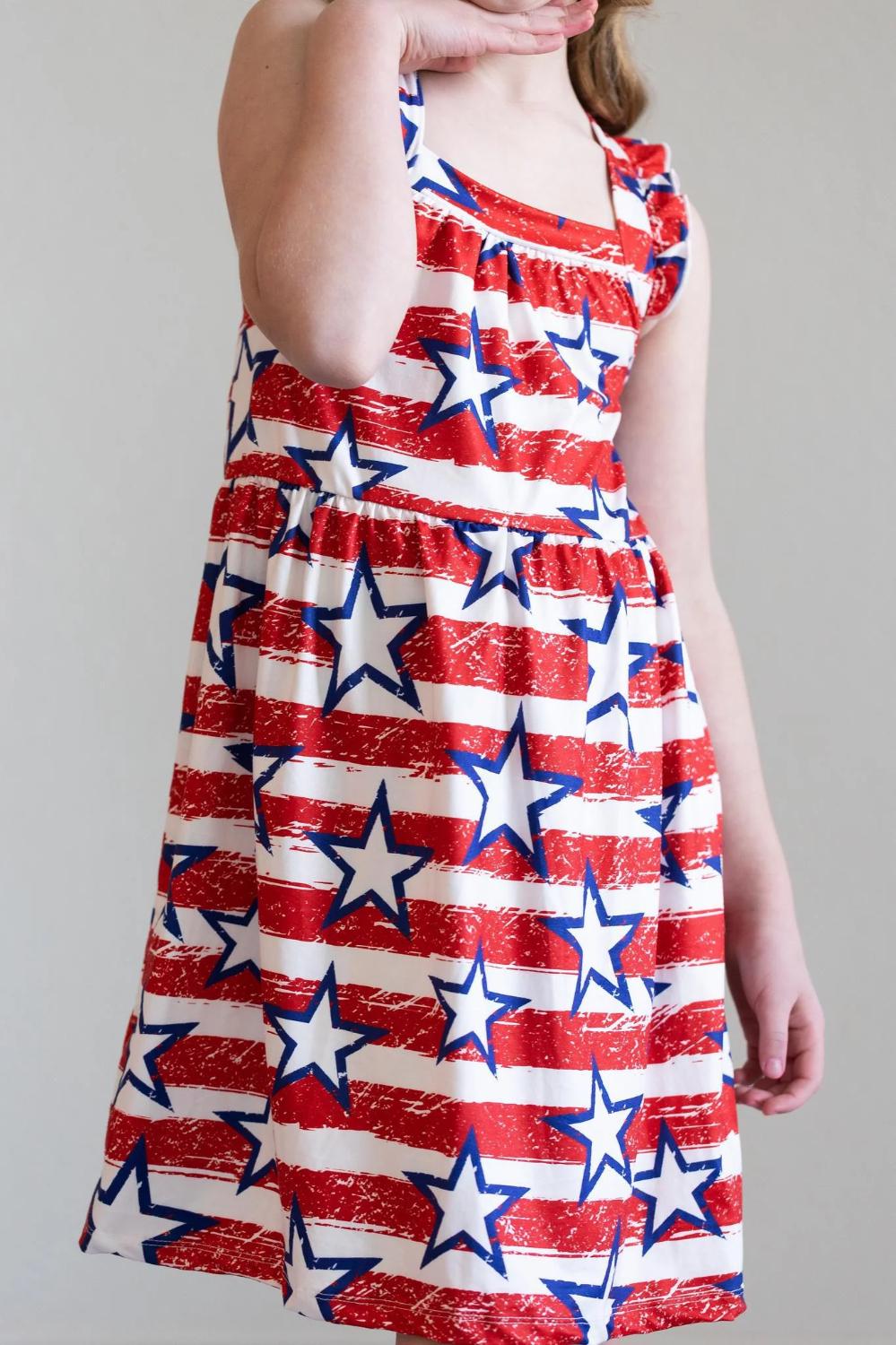 Mer-Made in USA Ruffle Cross Back Dress