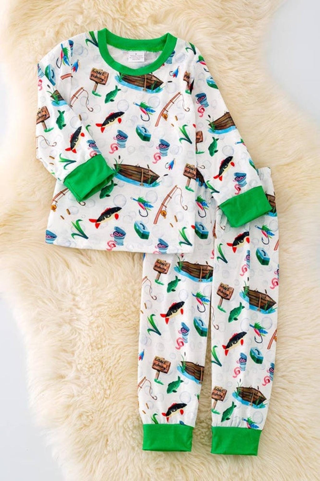 Gone Fishing Boys Printed Pajamas