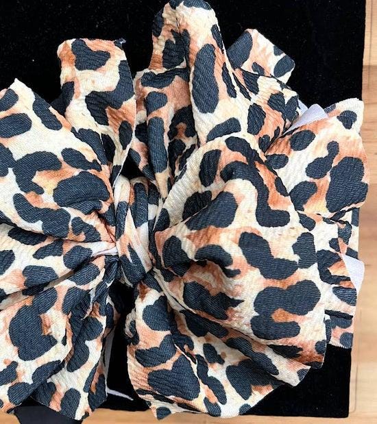 Animal Print Hair Bow Headband