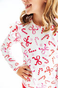 Candy Cane Lane Long Sleeve Ruffle Tee