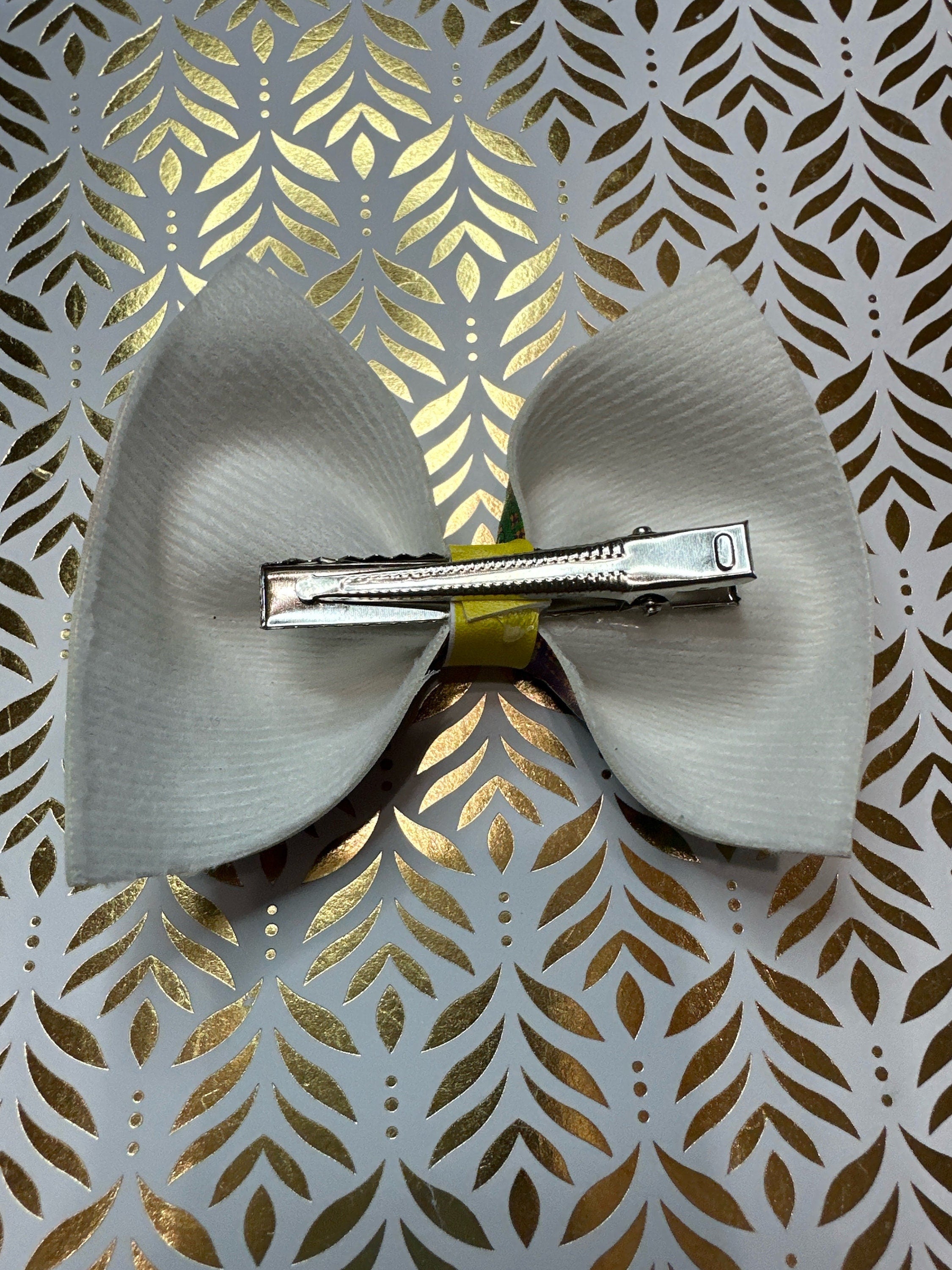 Mardi Gras Faux Leather Hair bows