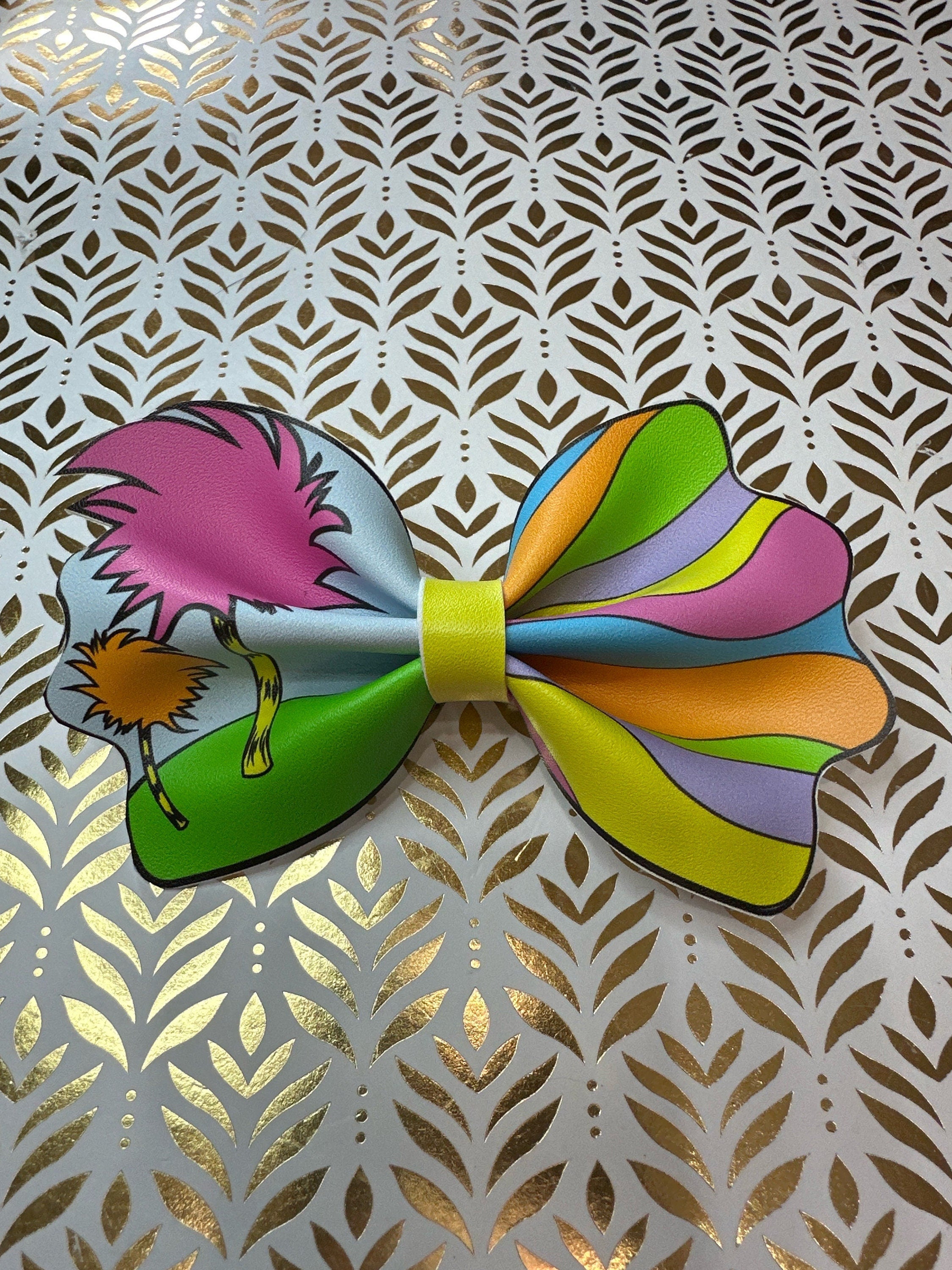 Dr Seuss Faux Leather Hair bows