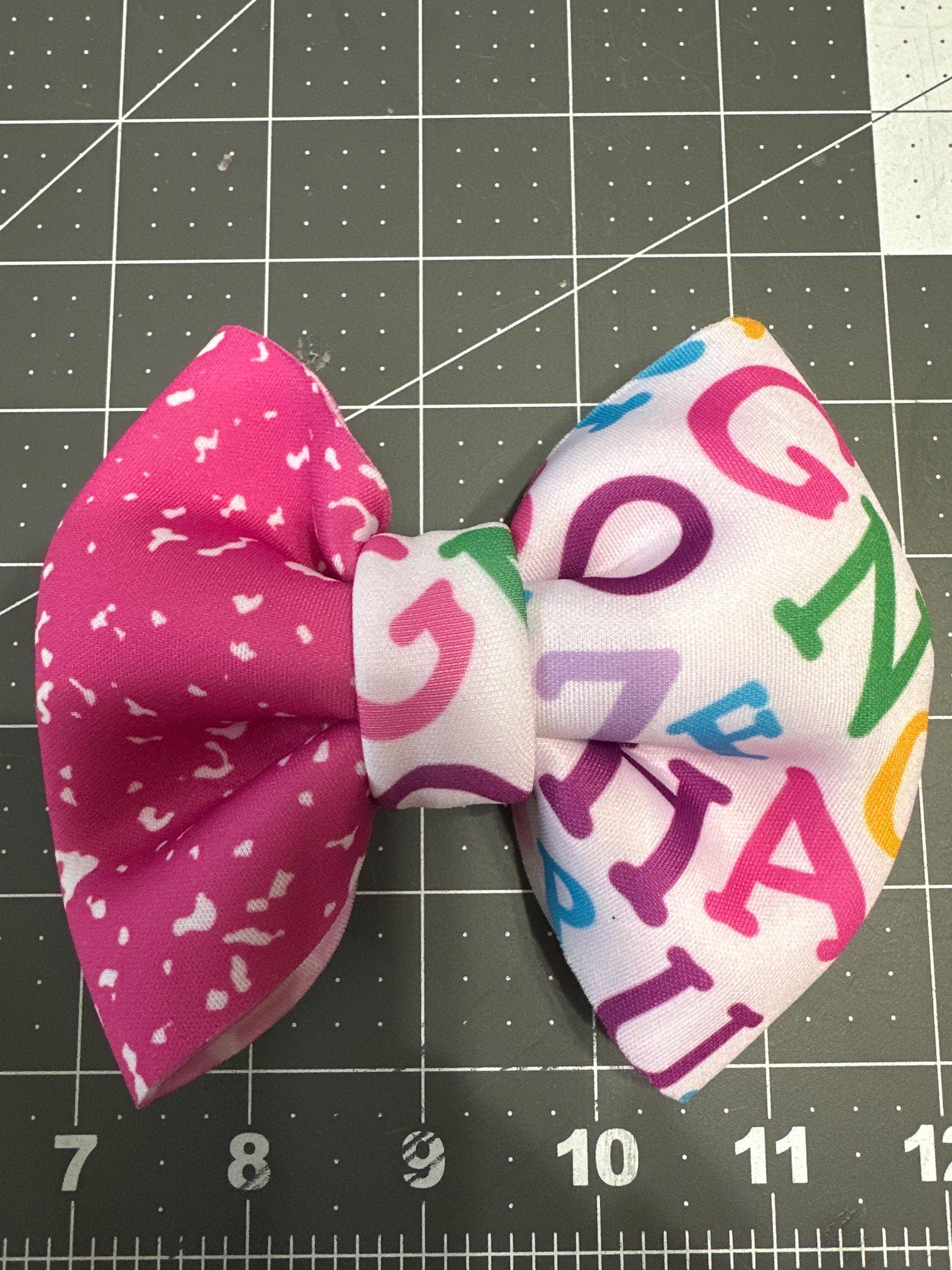 Alphabet Pinch Fabric Hair bow