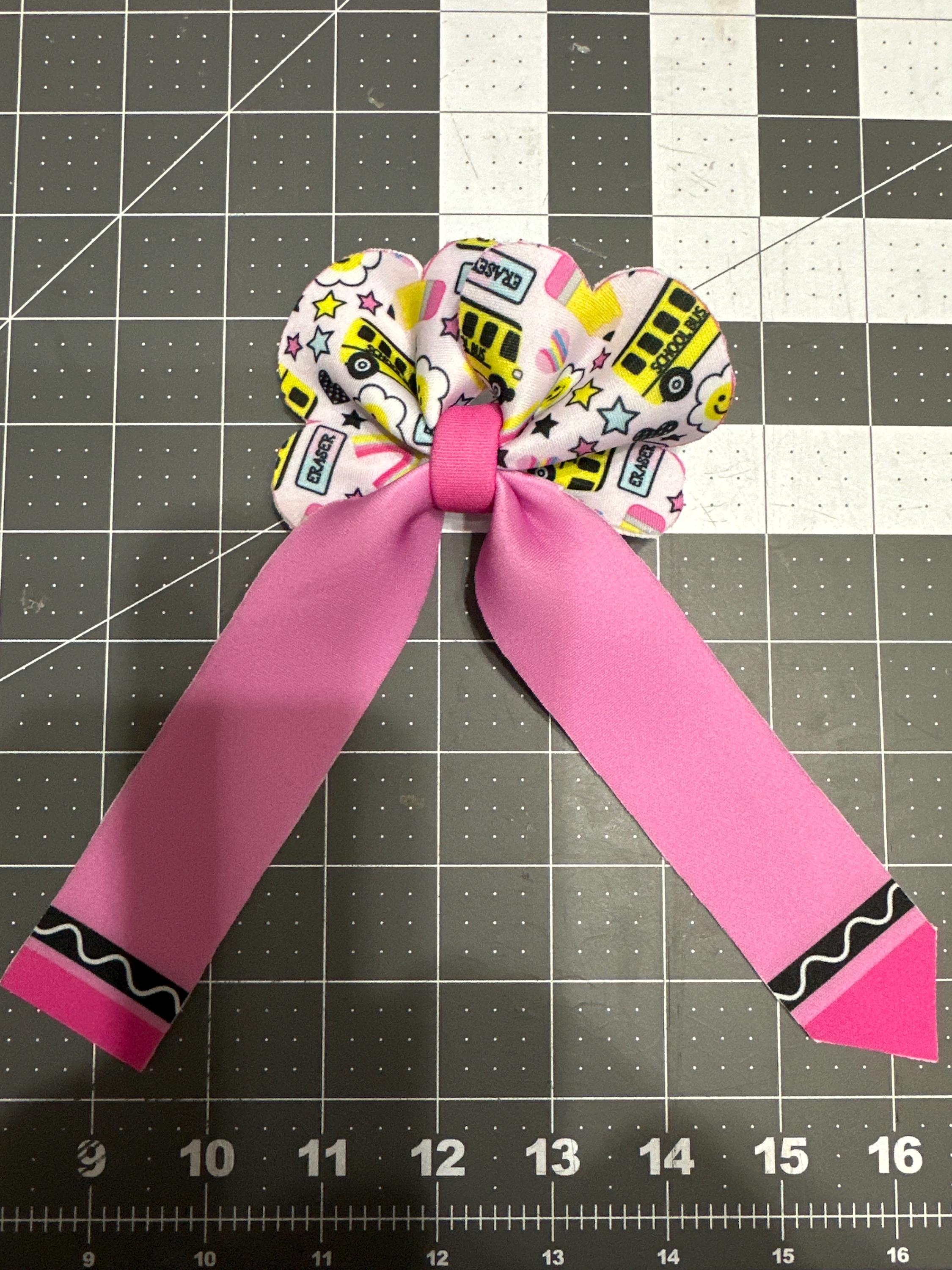 Happy School Days Long Tail Bubble Hair bow